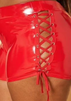 Plus Size Cross Lace Trim PU Leather Shorts -Asoph Sales Shop 2018818 110 4