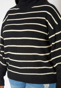 Plus Size Striped Print Turtleneck Sweater 9 Plus Size Striped Print Turtleneck Sweater -Asoph Sales Shop 2018852 001 4