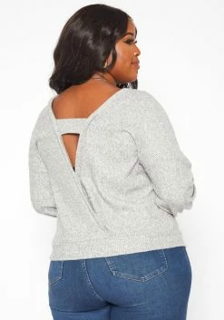 Plus Size Open Back Knit Sweater -Asoph Sales Shop 2019032 107 3