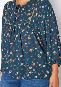 Plus Size Vintage Floral Print Blouse -Asoph Sales Shop 2019035 158 4