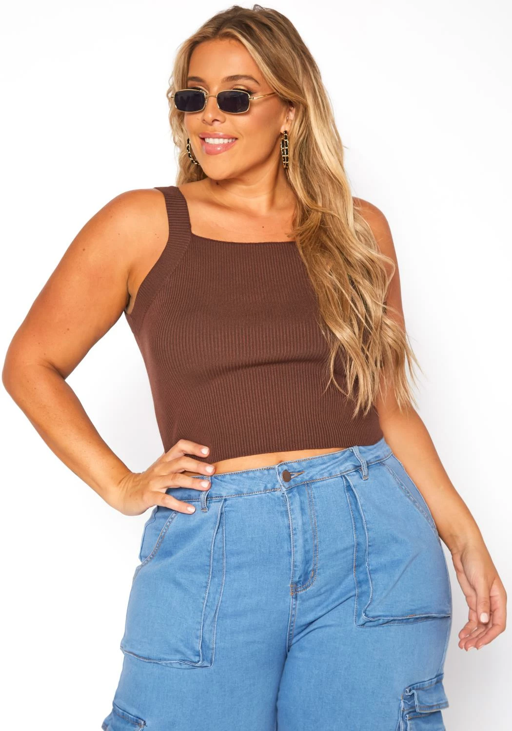 Plus Size Ribbed Knit Cami Top 2 Plus Size Ribbed Knit Cami Top - Image 2