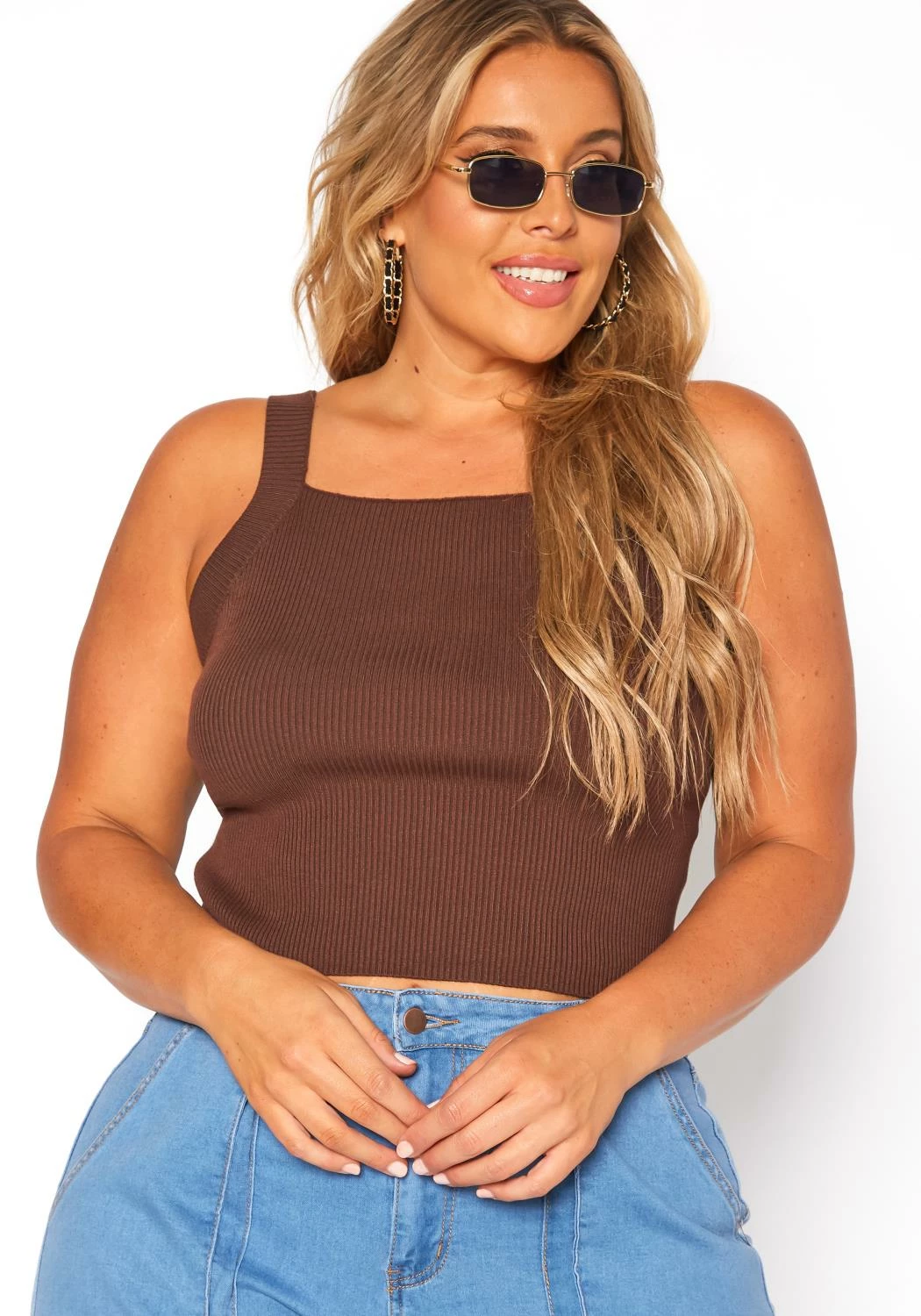 Plus Size Ribbed Knit Cami Top 1 Plus Size Ribbed Knit Cami Top