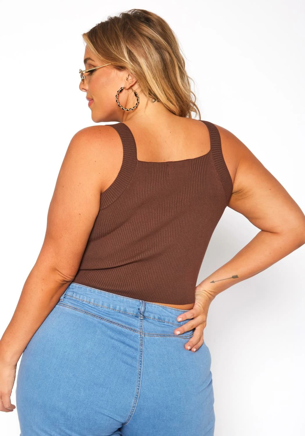 Plus Size Ribbed Knit Cami Top 4 Plus Size Ribbed Knit Cami Top - Image 4