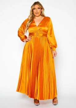 Plus Size Pleated Maxi Flare Dress -Asoph Sales Shop 2019068 001 3