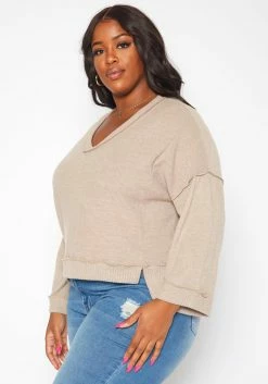 Plus Size Relaxed Fit V Neck Sweater -Asoph Sales Shop 2019124 118 2