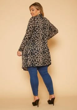Plus Size Leopard Print Drape Front Cardigan 8 Plus Size Leopard Print Drape Front Cardigan -Asoph Sales Shop 2019128 118 3