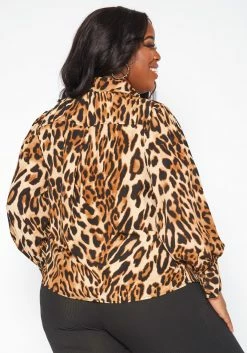 Plus Size Leopard Print Button Front Shirt -Asoph Sales Shop 2019152 106 3