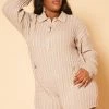 Plus Size Cable Knit Long Sleeve Romper