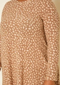 Plus Size Spotted Long Sleeve Flare Mini Dress -Asoph Sales Shop 2019169 190 4