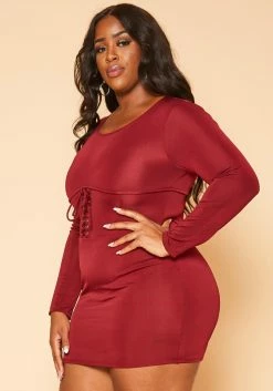 Plus Size Corset Effect Bodycon Mini Dress -Asoph Sales Shop 2019180 283 1