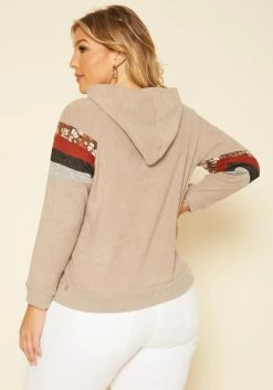 Plus Size Multi Striped Hooded Sweater -Asoph Sales Shop 2019182 138 3