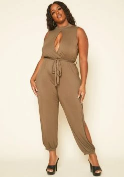 Plus Size Slit Hem Sleeveless Jumpsuit -Asoph Sales Shop 2019192 125 0