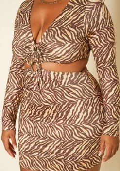 Plus Size Zebra Pattern Cut Out Mini Dress -Asoph Sales Shop 2019202 106 4