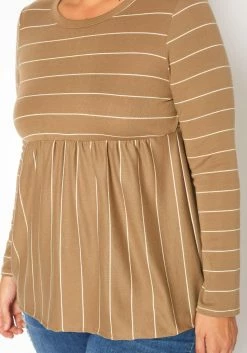 Plus Size Striped Print Flare Top -Asoph Sales Shop 2019204 125 4