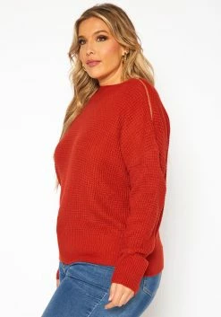 Plus Size Waffle Knit Zipper Hem Sweater -Asoph Sales Shop 2019212 120 2