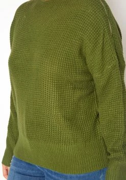 Plus Size Waffle Knit Zipper Hem Sweater -Asoph Sales Shop 2019212 125 4