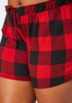 Plus Size Checker Plaid Lounge Two Piece Set -Asoph Sales Shop 2019216 110 5