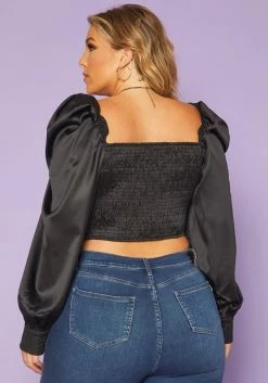 Plus Size Cross Lace Front Sweetheart Neck Crop Top -Asoph Sales Shop 2019241 001 3