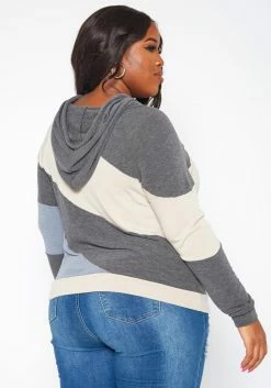 Plus Size Color Block Hooded Sweater -Asoph Sales Shop 2019264 128 3