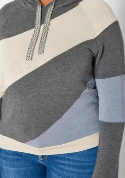 Plus Size Color Block Hooded Sweater -Asoph Sales Shop 2019264 128 4