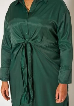 Plus Size Satin Button Front Midi Dress -Asoph Sales Shop 2019336 161 4