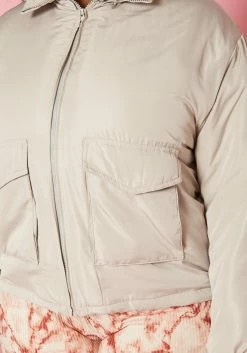 Plus Size Solid Puffer Jacket -Asoph Sales Shop 2019361 190 4