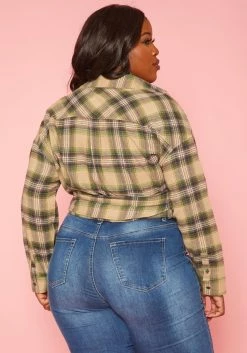 Plus Size Plaid Print Collar Shacket -Asoph Sales Shop 2019366 125 4