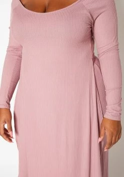 Plus Size Ribbed Knit Long Sleeve Top & Pants Set 11 Plus Size Ribbed Knit Long Sleeve Top & Pants Set -Asoph Sales Shop 2019368 104 3