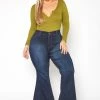 Vibrant Plus Size Butt Lift Bell Bottom Denim Jean