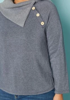 Plus Size Asymmetric Collar Neck Sweater -Asoph Sales Shop 2019541 003 4