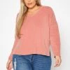Plus Size Basic V Neck Long Sleeve Top