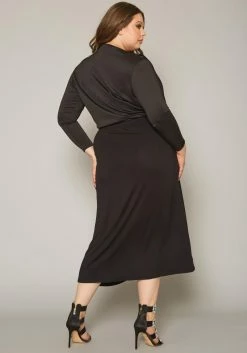 Plus Size High Waist Overlay Midi Skirt -Asoph Sales Shop 2019547 001 3