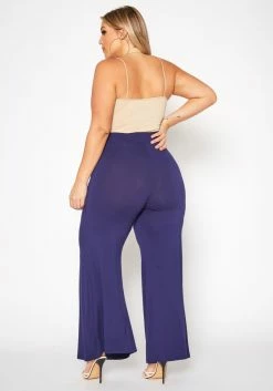 Plus Size Solid High Waist Flare Pants -Asoph Sales Shop 2019557 117 3