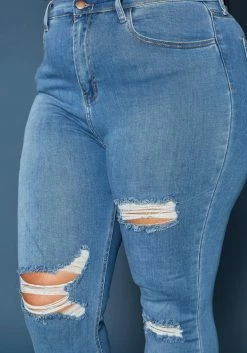 Vibrant Plus Size Distressed Mid Rise Skinny Jean -Asoph Sales Shop 2019589 938 4