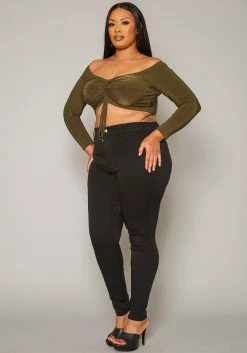 Vibrant Plus Size High Waist Black Denim Skinny Jean -Asoph Sales Shop 2019590 001 2