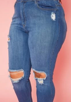 Vibrant Plus Size Distressed Skinny Denim Jeans -Asoph Sales Shop 2019591 938 4