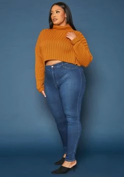 Vibrant Plus Size High Waist Skinny Denim Jean -Asoph Sales Shop 2019598 939 2