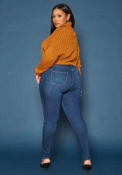 Vibrant Plus Size High Waist Skinny Denim Jean -Asoph Sales Shop 2019598 939 3