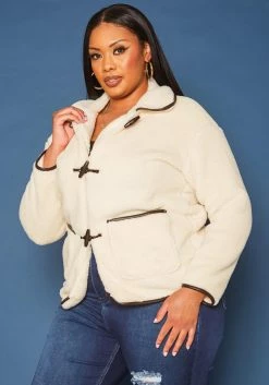 Plus Size Faux Fur Toggle Duffle Coat -Asoph Sales Shop 2019603 135 2