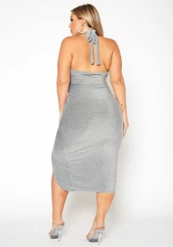 Plus Size Shimmer Halter Neck Bodycon Dress -Asoph Sales Shop 2019615 147 3