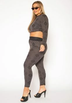 Plus Size Distressed Crop Top & Legging Set -Asoph Sales Shop 2019620 225 2