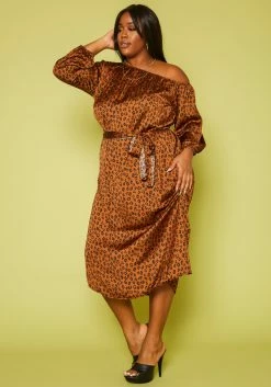 Plus Size Leopard Print Belted Satin Midi Dress 7 Plus Size Leopard Print Belted Satin Midi Dress -Asoph Sales Shop 2019623 106 2