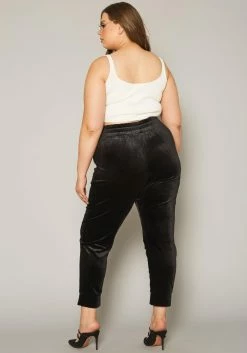 Plus Size Velour High Waist Pants -Asoph Sales Shop 2019633 001 3