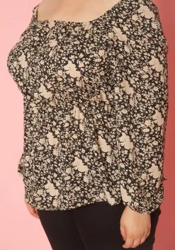 Plus Size Vintage Floral Print Off Shoulder Top -Asoph Sales Shop 2019641 001 4