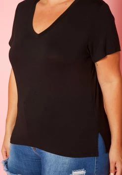 Plus Size V Neck Short Sleeve Top -Asoph Sales Shop 2019642 001 5