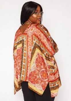 Plus Size Paisley Print Kimono Cardigan -Asoph Sales Shop 2019652 110 3