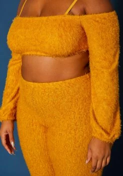 Plus Size Fuzzy Knit Crop Top & Capri Pants Set 9 Plus Size Fuzzy Knit Crop Top & Capri Pants Set -Asoph Sales Shop 2019657 159 4
