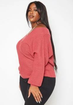 Plus Size Waffle Knit Dolman Sleeve Sweater 7 Plus Size Waffle Knit Dolman Sleeve Sweater -Asoph Sales Shop 2019670 162 2