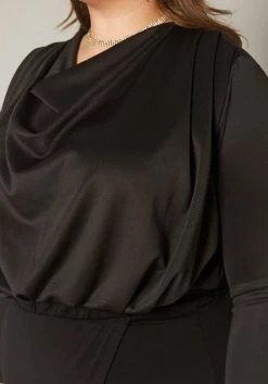 Plus Size Cowl Neck Long Sleeve Blouse -Asoph Sales Shop 2019719 001 4