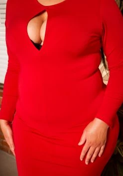 Plus Size Keyhole Long Sleeve Mini Dress 9 Plus Size Keyhole Long Sleeve Mini Dress -Asoph Sales Shop 2019753 002 3